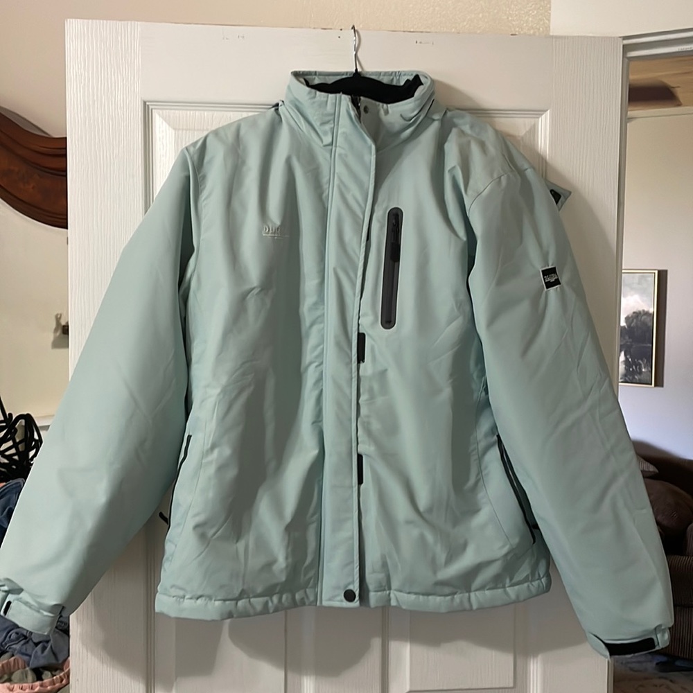 Aqua blue ski winter jacket